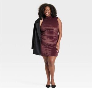 a new day Burgundy Sleeveless Mini Dress
